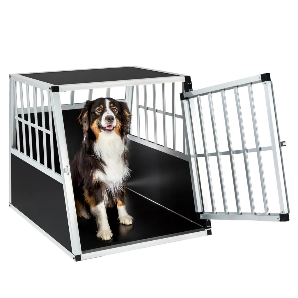Tectake Hundetransportbox Single Mit Schräger Rückwand - Schwarz 5 Tectake Hundetransportbox Single Mit Schräger Rückwand - Schwarz – Bild 5