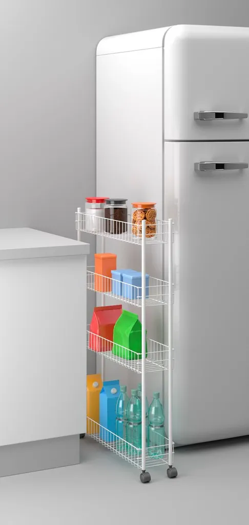 Gravidus Universalwagen Küchenwagen Allzweckwagen Ordnungswagen Badregal Rollwagen, Größe:4 Etagen 2 Gravidus Universalwagen Küchenwagen Allzweckwagen Ordnungswagen Badregal Rollwagen, Größe:4 Etagen – Bild 2