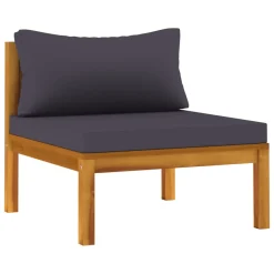 VidaXL 2-tlg. Sofa-Set Mit Dunkelgrauen Kissen Akazie Massivholz -Garten- & Gewächshäuser Geschäft 05f269ced8366377b6e251c14ac1fc87