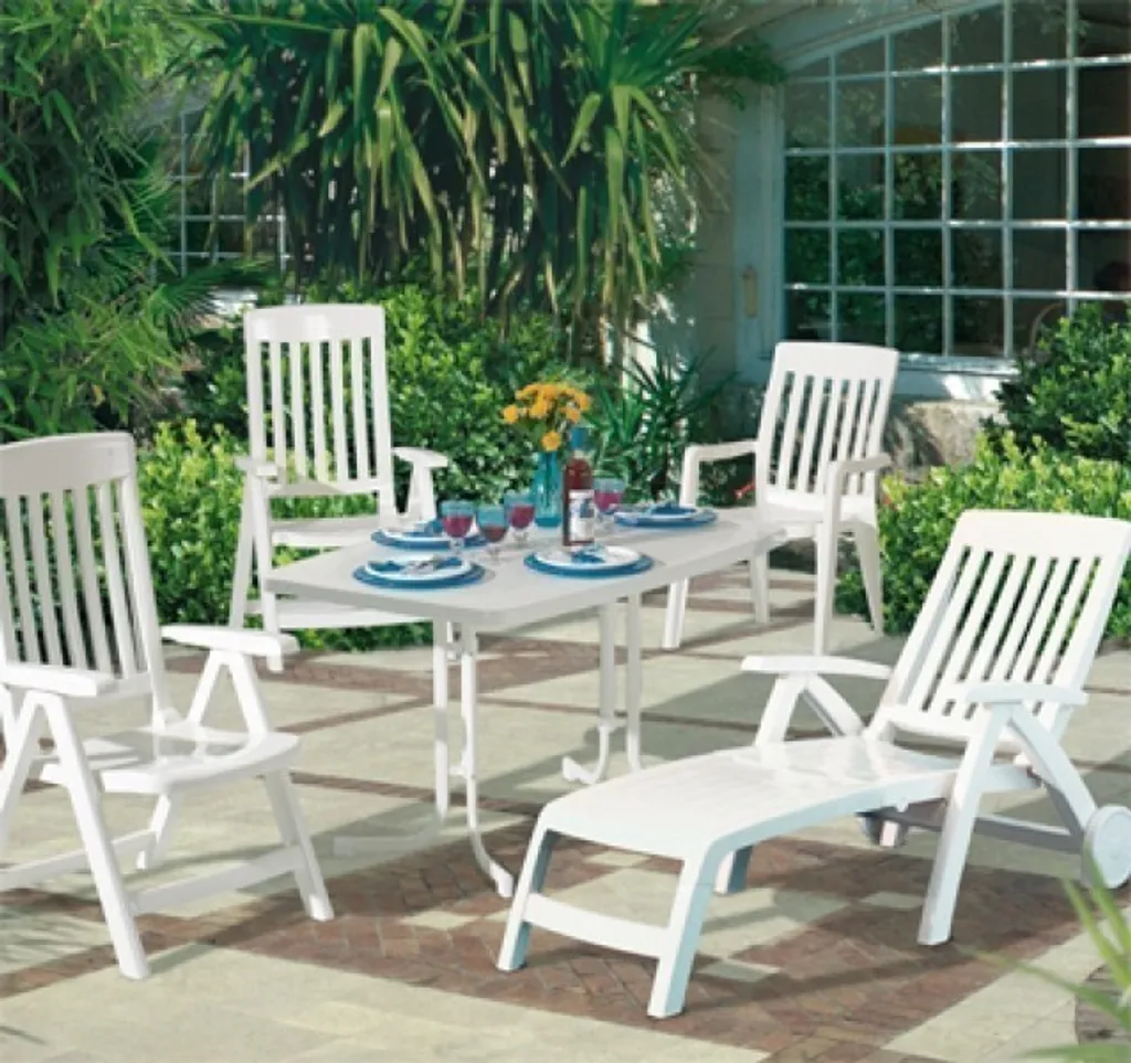 SIEGER Gartensessel Klappbar Palma Weiß Kunststoff 2 SIEGER Gartensessel Klappbar Palma Weiß Kunststoff – Bild 2