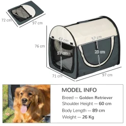 PawHut Hundebox Faltbare Hundetransportbox Transportbox Für Haustier Katzen Dunkelgrau 97 X 71 X 76 Cm 11 PawHut Hundebox Faltbare Hundetransportbox Transportbox Für Haustier Katzen Dunkelgrau 97 X 71 X 76 Cm -Garten- & Gewächshäuser Geschäft 0637a97a60d8b0c8180c1d27759eae41