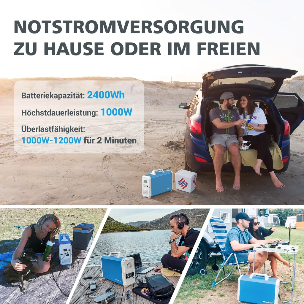 Bluetti EB240 Stromerzeuger Solar Generator Leistungsstarkes 2400 Wh/1000W Backup-Stromquelle Solargenerator Mobiler Solar Energiespeicher Akku Generator Ladegeräte Für Wohnmobile Im Freien Camping 2 Bluetti EB240 Stromerzeuger Solar Generator Leistungsstarkes 2400 Wh/1000W Backup-Stromquelle Solargenerator Mobiler Solar Energiespeicher Akku Generator Ladegeräte Für Wohnmobile Im Freien Camping – Bild 2