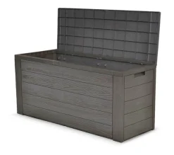 GARDENBOX Auflagenbox/Gartenbox "Woody" H 58 X B 120 X T 46 Cm, Holz Optik, Farbe Dunkelbraun; GTS178509