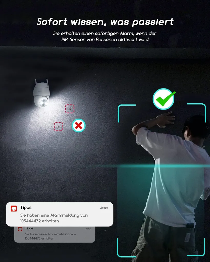 COOAU Überwachungskamera Aussen Solar Akku, 2K PTZ 355°/90° Kabellos WLAN IP Kamera Outdoor Mit PIR Bewegungsmelder, Farbige Nachtsicht,Spotlight,IP66 ,2-Wege-Audio, Cloud-Speicher 3 COOAU Überwachungskamera Aussen Solar Akku, 2K PTZ 355°/90° Kabellos WLAN IP Kamera Outdoor Mit PIR Bewegungsmelder, Farbige Nachtsicht,Spotlight,IP66 ,2-Wege-Audio, Cloud-Speicher – Bild 3