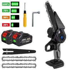 Yofidra 6 Zoll Elektrokettensägen Handkettensäge Mit 2 Akkus, 2 Ketten Und 1 Schwert