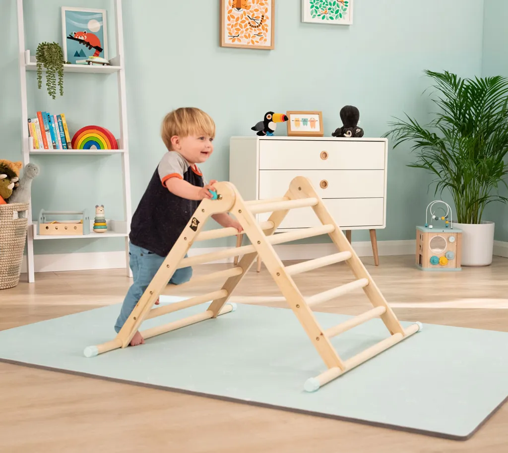 TP Toys Holz Kletterdreieck Klettergerüst Kinder Indoor Natur 91x78 Cm 2 TP Toys Holz Kletterdreieck Klettergerüst Kinder Indoor Natur 91x78 Cm – Bild 2