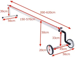 COSTWAY Pool Aufroller Fahrbar 150 Cm Bis 570 Cm Verstellbar Aufrollvorrichtung Aluminium, Aufrollsystem Für Solarfolie Solarplane & Abdeckung -Garten- & Gewächshäuser Geschäft 06ce1b0fae70408bde89c6b9adba521e