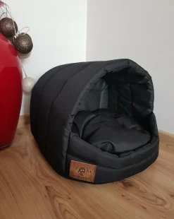 Odolplusz Hundehütte Hundehaus Hundebett Hundehöhle Größe M [ Schwarz ]