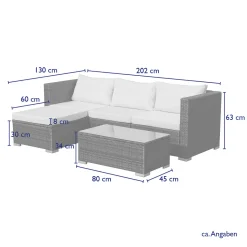 SVITA QUEENS Polyrattan Lounge Eck-Sofa Gartenmöbel Set Braun -Garten- & Gewächshäuser Geschäft 06e01d567e7a2f2570c6cd4c46a07941