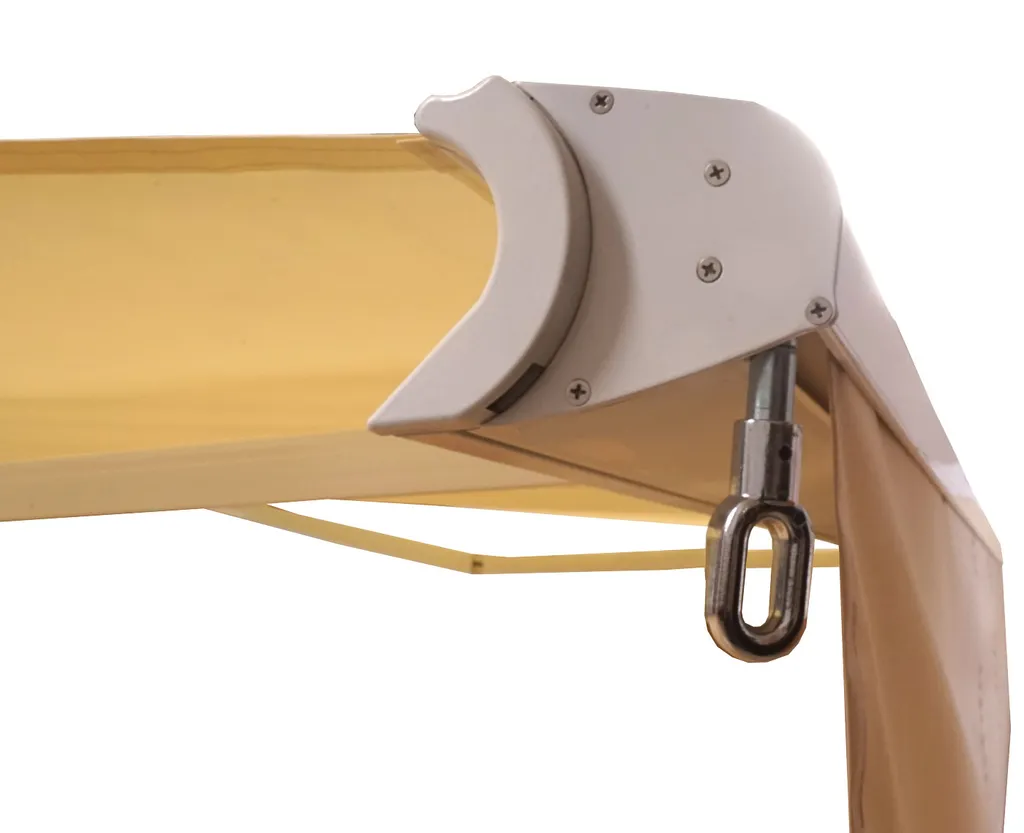 Mendler Elektrische Kassetten-Markise H124, Vollkassette, 4x3m Ausfahrbarer Volant Polyester Creme 4 Mendler Elektrische Kassetten-Markise H124, Vollkassette, 4x3m Ausfahrbarer Volant Polyester Creme – Bild 4