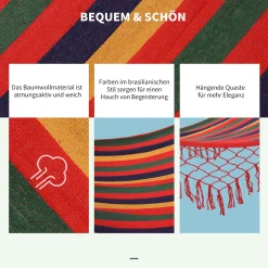 Outsunny Stabhängematte Hängematte Wetterfest UV-beständig 2 X 1 M Bis 120 Kg Baumwoll-Polyester-Mischung Bunt 9 Outsunny Stabhängematte Hängematte Wetterfest UV-beständig 2 X 1 M Bis 120 Kg Baumwoll-Polyester-Mischung Bunt -Garten- & Gewächshäuser Geschäft 06fe26021987927c796a1a4bf75c6582