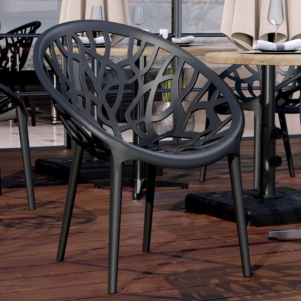 GGM Moebel International 4er-Set AMAZONAS | Designer Kunststoffstuhl | Schwarz | Kunststoff | Stapelbar | Kunststoff Stuhl, Kunststoffstühle Outdoor 4 GGM Moebel International 4er-Set AMAZONAS | Designer Kunststoffstuhl | Schwarz | Kunststoff | Stapelbar | Kunststoff Stuhl, Kunststoffstühle Outdoor – Bild 4