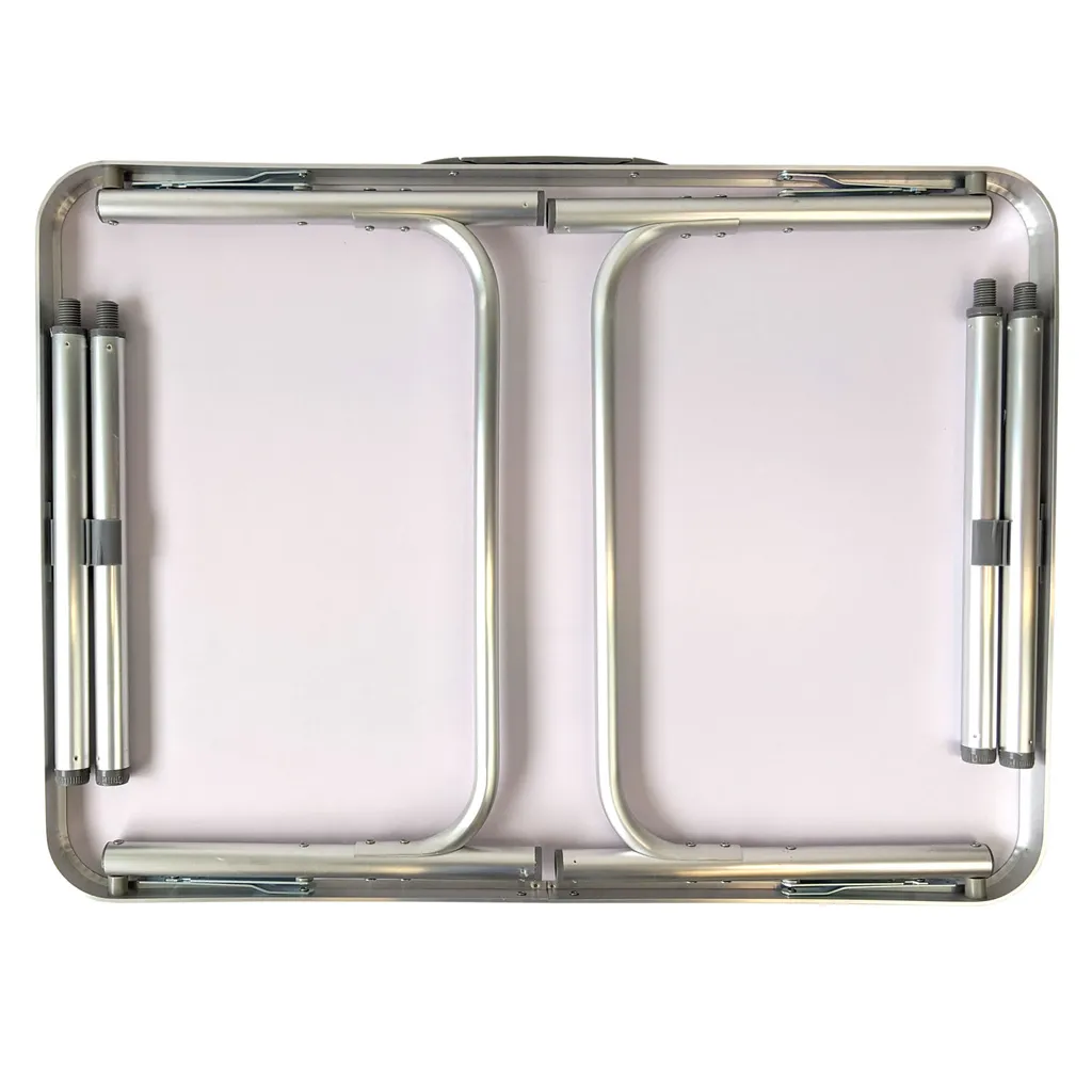 Wohaga 3tlg. Campingmöbel-Set Tisch 75x55cm + 2x Klappstuhl Hellgrau 4 Wohaga 3tlg. Campingmöbel-Set Tisch 75x55cm + 2x Klappstuhl Hellgrau – Bild 4