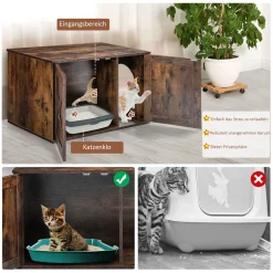 COSTWAY Katzentoilette, Katzenhaus Mit Seitlichem Eingangsloch, öffnenden Türen Und Abnehmbarer Zwischenwand, Katzenschrank Für Flur Und Schlafzimmer, Kaffee -Garten- & Gewächshäuser Geschäft 072f98fac45f1590ae9b7dfa8da4dc45