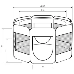 Tectake Tierlaufstall Aus Polyester Inkl. Tragetasche - Blau -Garten- & Gewächshäuser Geschäft 078d6c53bdcdcffb22d74852df390b96