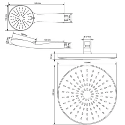 ECD Germany Regendusche Set, Rund, Hellgrau, Aus Edelstahl, Anti-Kalk Düsen, Duschbrause Brausekopf Regenduschkopf Einbauduschköpfe Überkopfürause Dusche Regen Duschset -Garten- & Gewächshäuser Geschäft 07d0cb018a5a359c4dcc6b2350ef5cab