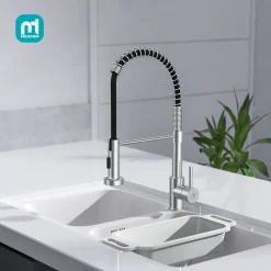 Küchenarmatur Mit Brause, M Mehoom Wasserhahn Küche 360° Drehbar, Mischbatterie Küche Warmes Und Kaltes Wasser Verfügbar, Spiralfeder Armatur Küche Aus Edelstahl, Spültischarmatur Mit 2 Strahlarten -Garten- & Gewächshäuser Geschäft 07d4c168571b4fed79aa3c0d963531b9