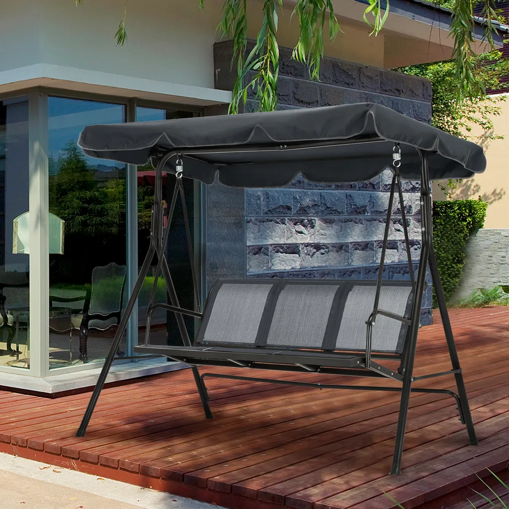 M MCombo 3-Sitzer Hollywoodschaukel Gartenschaukel Gartenliege Schaukelbank 8007 (Grau) 3 M MCombo 3-Sitzer Hollywoodschaukel Gartenschaukel Gartenliege Schaukelbank 8007 (Grau) – Bild 3