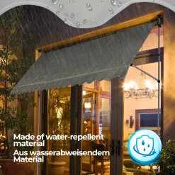 FF Europe Jago® Klemmmarkise - 300/350/400x80cm, Höhenverstellbar, Kurbel, Wasserabweisend, UV-Schutz, Terrasse, Sonnenschutz, Farbwahl - Balkon, Sonnenmarkise, Terrassenmarkise (350 X 80 Cm, Anthrazit) 12 FF Europe Jago® Klemmmarkise - 300/350/400x80cm, Höhenverstellbar, Kurbel, Wasserabweisend, UV-Schutz, Terrasse, Sonnenschutz, Farbwahl - Balkon, Sonnenmarkise, Terrassenmarkise (350 X 80 Cm, Anthrazit) -Garten- & Gewächshäuser Geschäft 080a87409683fadaa4b2313739fde6b1