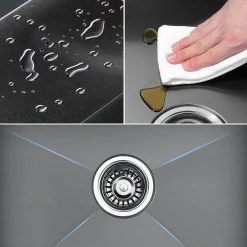 Auralum Edelstahl Küchenspüle 55 X 45 Cm Einbauspüle Für Ab 60 Cm Unterschrank, Dunkelgrau + Hochdruck Schwarz Küchenarmatur -Garten- & Gewächshäuser Geschäft 08aca1712ebcb80d264a3f750d334da1 3