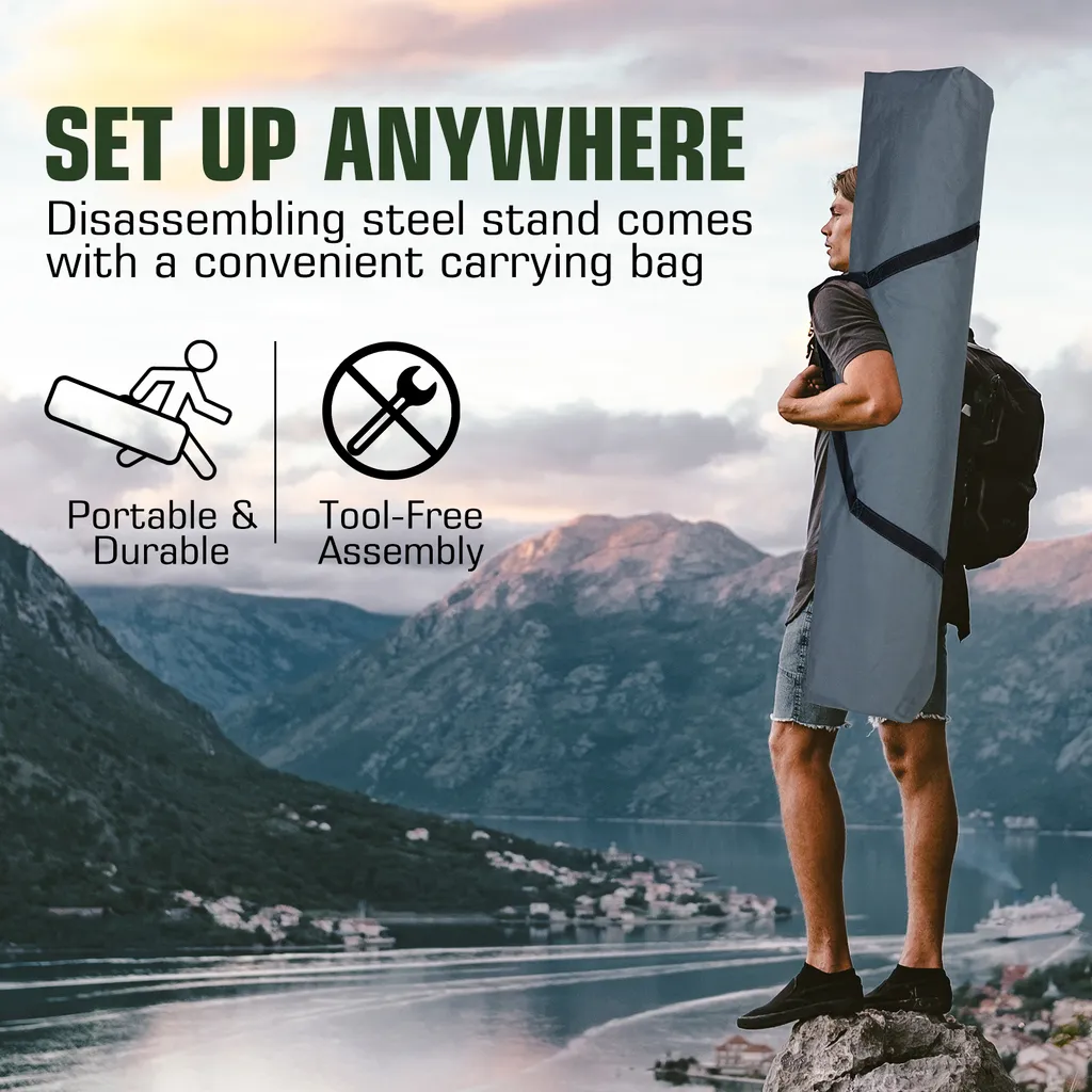 CClife Hängematte Mit Gestell Hängemattengestell Höhen Verstellbar Mit Tragetasche, Color:Grau 7 CClife Hängematte Mit Gestell Hängemattengestell Höhen Verstellbar Mit Tragetasche, Color:Grau – Bild 7