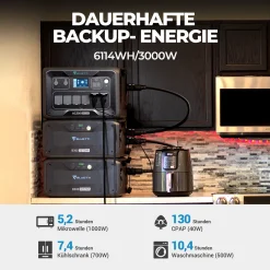 BLUETTI Stromerzeuger AC300 Mit 2 X B300 Erweiterungsbatterien, 6144Wh LiFePO4 Batterie Solargenerator Mit 6 X 3000W AC Steckdosen (6000W Spitzen), Tragbarer Powerstation Für Home Backup, Camping, Notfall,Stromversorgung,Stromspeicher 9 BLUETTI Stromerzeuger AC300 Mit 2 X B300 Erweiterungsbatterien, 6144Wh LiFePO4 Batterie Solargenerator Mit 6 X 3000W AC Steckdosen (6000W Spitzen), Tragbarer Powerstation Für Home Backup, Camping, Notfall,Stromversorgung,Stromspeicher -Garten- & Gewächshäuser Geschäft 08b52559d8f6903b79787cf4d2fb1c6e