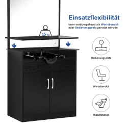 Barberpub Friseur Waschtisch Friseurwaschplatz 3130BK, Mit Waschbecken, Mit Wandspiegel, Mit Unterschrank 80 Cm, Friseur Salon SPA Friseureinrichtung, MFC+PVC, Schwarz, 47,5 X 84 X 169 Cm 13 Barberpub Friseur Waschtisch Friseurwaschplatz 3130BK, Mit Waschbecken, Mit Wandspiegel, Mit Unterschrank 80 Cm, Friseur Salon SPA Friseureinrichtung, MFC+PVC, Schwarz, 47,5 X 84 X 169 Cm -Garten- & Gewächshäuser Geschäft 08e5dc139f0addabedbeda9b0da21de8