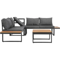 Merax Gartenmöbelset Holz Ecklounge Mit Kissen Und Stahlrahmen, Gartenmöbel Set Loungegruppe Balkonmöbel Set Loungeset, Schwarz 15 Merax Gartenmöbelset Holz Ecklounge Mit Kissen Und Stahlrahmen, Gartenmöbel Set Loungegruppe Balkonmöbel Set Loungeset, Schwarz -Garten- & Gewächshäuser Geschäft 09875512b4efa27338ac7f6408e669f2