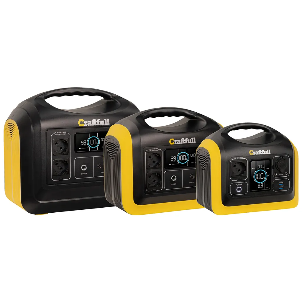 Craftfull Powerstation Adventure CP-600 Schwarz/Gelb, 595 Wh, 600 Watt, Tragbar, Lithium-Akku, Steckdose, USB 14 Craftfull Powerstation Adventure CP-600 Schwarz/Gelb, 595 Wh, 600 Watt, Tragbar, Lithium-Akku, Steckdose, USB – Bild 14