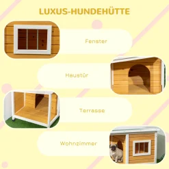 PawHut Hundehütte, Tannenholz, Hundehaus Mit Terrasse Und Aufklappbarem Asphaltdach, Hütte Für Kleine Hunde, Indoor, Outdoor, Wetterfest, Orange, 85,5 X 62 X 60 Cm 14 PawHut Hundehütte, Tannenholz, Hundehaus Mit Terrasse Und Aufklappbarem Asphaltdach, Hütte Für Kleine Hunde, Indoor, Outdoor, Wetterfest, Orange, 85,5 X 62 X 60 Cm -Garten- & Gewächshäuser Geschäft 09c263c32763b652b7db8e3f683c3375
