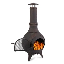 Blumfeldt Augustus Gartenofen Terrassenofen Gusseisen 120 Cm Antik-Design Bronze