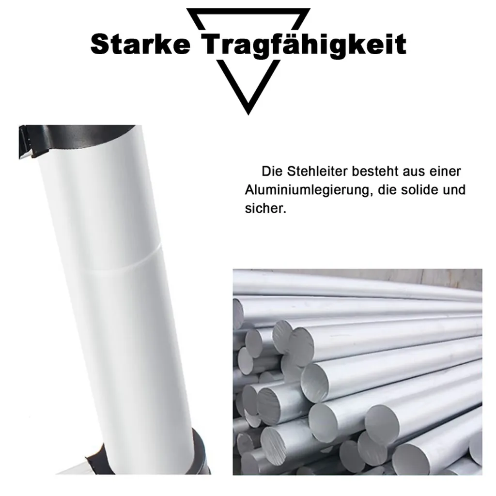 Wolketon 2.6m Anlegeleiter Teleskopleiter Aluminium Stehleiter Mehrzweckleiter Klappleiter Aluminiumleiter 5 Wolketon 2.6m Anlegeleiter Teleskopleiter Aluminium Stehleiter Mehrzweckleiter Klappleiter Aluminiumleiter – Bild 5