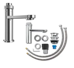 Miomare Waschtisch Armatur Design Badarmatur Wasserhahn Bad Push-Button-Waschtischarmatur Mischbatterie