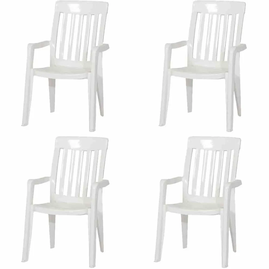 SIEGER Palma SET 4x Stapelsessel Weiß L56155 Kunststoff 4 SIEGER Palma SET 4x Stapelsessel Weiß L56155 Kunststoff – Bild 4