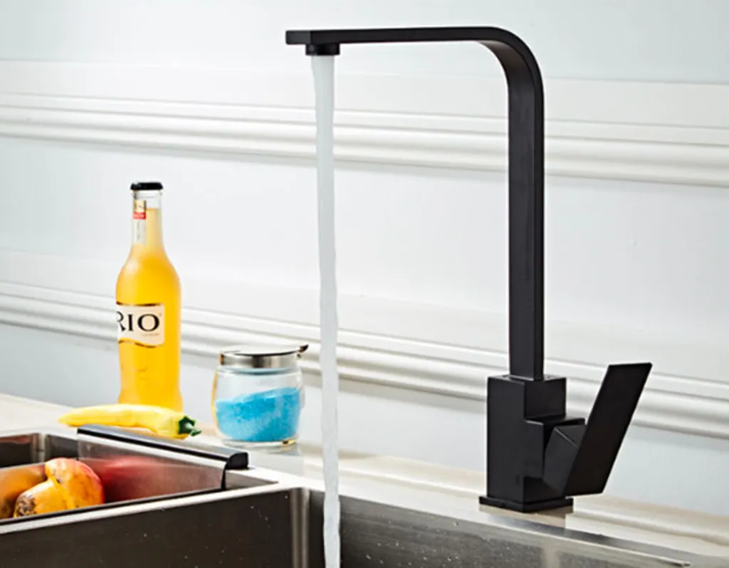 F-Beast 360° Küchenarmatur Mit 60cm Schläuche Quadratische Mischbatterie Trink Wasserhahn Küche Wasserfilter Armatur Schwarz Edelstahl Bad Spülbecke 4 F-Beast 360° Küchenarmatur Mit 60cm Schläuche Quadratische Mischbatterie Trink Wasserhahn Küche Wasserfilter Armatur Schwarz Edelstahl Bad Spülbecke – Bild 4