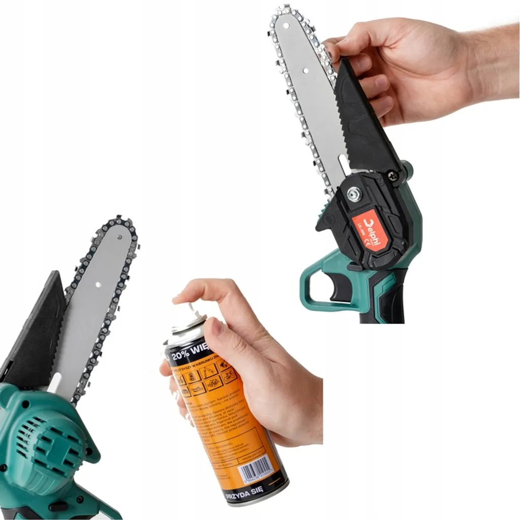 Delphi Akku-Kettensäge 6" Zoll D-04 2x 21V 1500 MAh 1000W Battery Bürstenlose Kreissäge Mini Kettensäge Mit Akku,elektrische Säge Zum Schneiden Von Ästen, Gartenbäumen, Kabellos Tragbar Kettensäge 5 Delphi Akku-Kettensäge 6" Zoll D-04 2x 21V 1500 MAh 1000W Battery Bürstenlose Kreissäge Mini Kettensäge Mit Akku,elektrische Säge Zum Schneiden Von Ästen, Gartenbäumen, Kabellos Tragbar Kettensäge – Bild 5