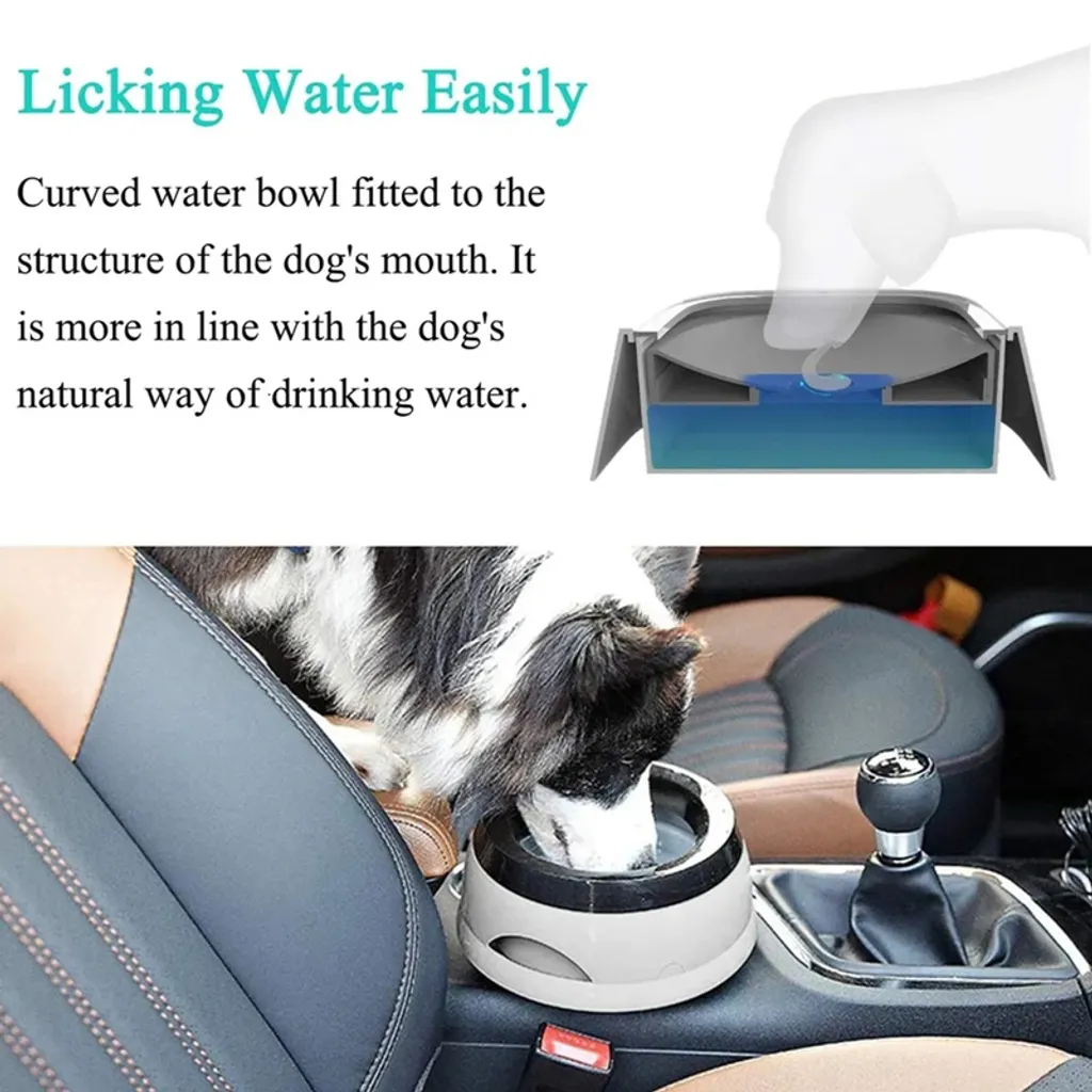 YisibaihTao 750ml Hunde Wassernapf Für Reisen, Abnehmbarer Auslaufsicherer, Spritzwassergeschützter Napf Für Hunde Und Katzen Unterwegs, Grau 9 YisibaihTao 750ml Hunde Wassernapf Für Reisen, Abnehmbarer Auslaufsicherer, Spritzwassergeschützter Napf Für Hunde Und Katzen Unterwegs, Grau – Bild 9