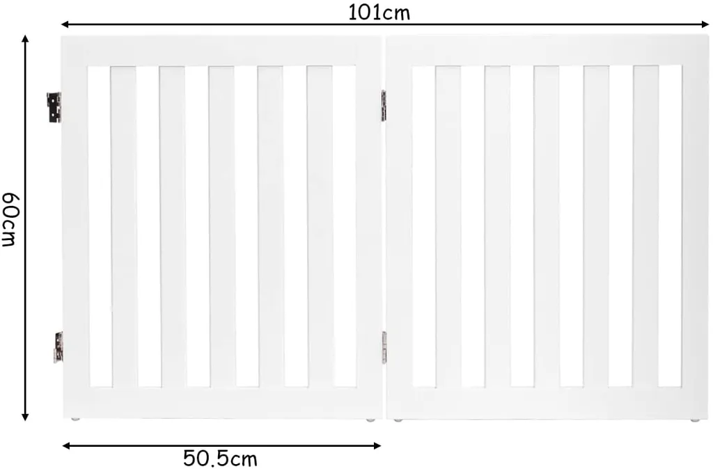 COSTWAY Absperrgitter Hunde 60cm Hoch, Schutzgitter Holz Klappbar, Treppengitter Hundeabsperrgitter Flexibel Türschutzgitter (2 Paneelen, Weiß) 2 COSTWAY Absperrgitter Hunde 60cm Hoch, Schutzgitter Holz Klappbar, Treppengitter Hundeabsperrgitter Flexibel Türschutzgitter (2 Paneelen, Weiß) – Bild 2
