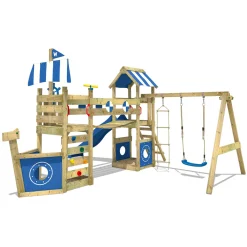 WICKEY Spielturm Klettergerüst StormFlyer Mit Schaukel & Rutsche, Baumhaus Mit Sandkasten, Kletterleiter & Spiel-Zubehör - Blau 10 WICKEY Spielturm Klettergerüst StormFlyer Mit Schaukel & Rutsche, Baumhaus Mit Sandkasten, Kletterleiter & Spiel-Zubehör - Blau -Garten- & Gewächshäuser Geschäft 0b3e72012a09e79886bec080c57395c2