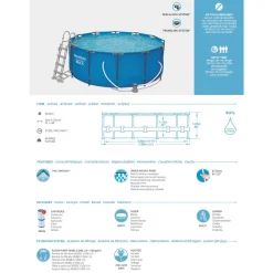 BESTWAY 56420 Steel Pro Max Swimmingpool Filterpumpe Leiter Cover Rund 366x122cm -Garten- & Gewächshäuser Geschäft 0b41588f56150e4489cf973ef050a757