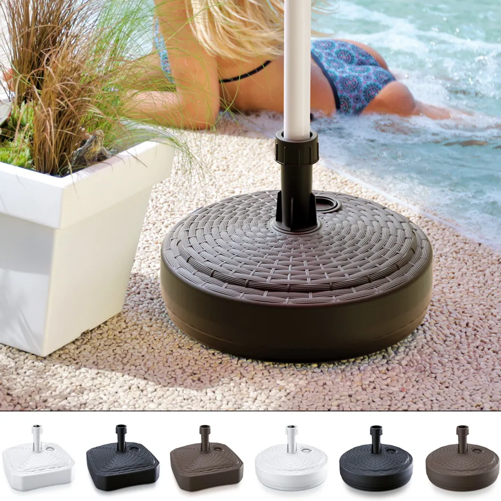 Deuba Sonnenschirmständer Schirmständer Befüllbar Wetterfest Rund Eckig, Form/Farbe:rund Anthrazit 4 Deuba Sonnenschirmständer Schirmständer Befüllbar Wetterfest Rund Eckig, Form/Farbe:rund Anthrazit – Bild 4