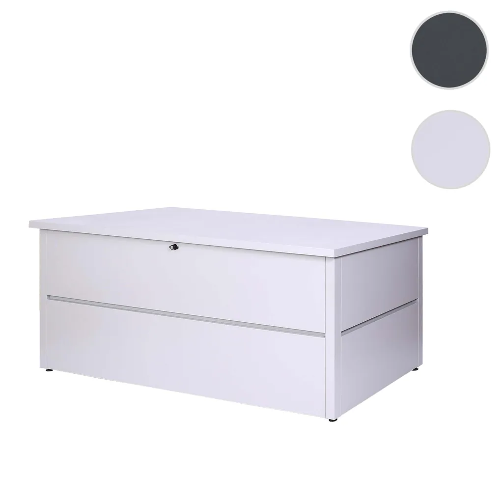 Mendler Gartentruhe HWC-J56, Aufbewahrungsbox Auflagenbox Truhe, Wasserdicht Metall Edelstahl 69x185x85 783l Hellgrau 8 Mendler Gartentruhe HWC-J56, Aufbewahrungsbox Auflagenbox Truhe, Wasserdicht Metall Edelstahl 69x185x85 783l Hellgrau – Bild 8