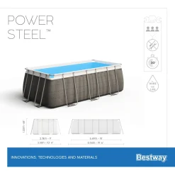 Bestway Power Steel™ Frame Pool Komplett-Set, Eckig, Mit Filterpumpe, Sicherheitsleiter & Abdeckplane 549 X 274 X 122 Cm, Schwimmbecken, Schwimmen, Pools -Garten- & Gewächshäuser Geschäft 0b7681c8d0726d5fa8447ab79b5b0756