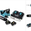 Makita DUC 353 PF2 Akku Kettensäge 36V ( 2x18V ) Brushless 35 Cm + 2x 3,0 Ah Akku + Doppelladegerät