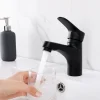 Lonheo Hochdruck Armatur Bad Einhebelmischer, Schwarz Waschtischarmatur Für Bad, Schönes Design Bad Mischbatterie Kaltes Und Heißes Wasser