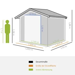 Outsunny Gerätehaus Mit 2 Schiebetüren Metall Gartenhaus 2,6 M² Geräteschuppen Verzinkter Stahl Dunkelgrau 195,5 X 153 X 188 Cm 10 Outsunny Gerätehaus Mit 2 Schiebetüren Metall Gartenhaus 2,6 M² Geräteschuppen Verzinkter Stahl Dunkelgrau 195,5 X 153 X 188 Cm -Garten- & Gewächshäuser Geschäft 0bdb04f734bd67dc34afe96da607bc1d