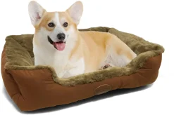 Aigostar Hundebett, Grosse Hunde Körbchen, Hundesofa, Hundekissen, Hundekorb Bezug Waschbar, M 75 * 50cm