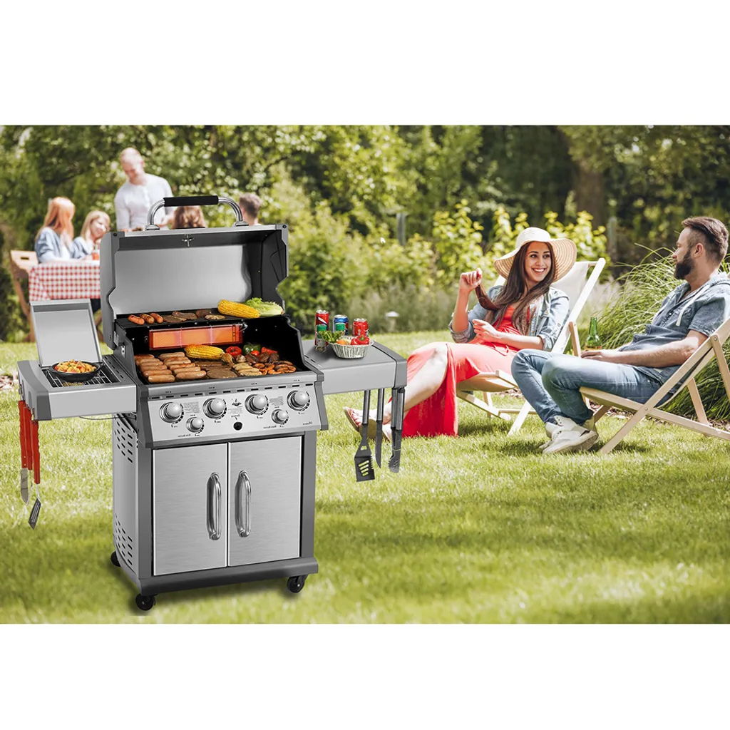 El Fuego Gasgrill / Grillwagen Concord 4 Brenner +1 Seitenbrenner +1 Infrarotbrenner 14 El Fuego Gasgrill / Grillwagen Concord 4 Brenner +1 Seitenbrenner +1 Infrarotbrenner – Bild 14