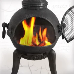 Jago® Terrassenofen Mit Funkenfluggitter - Aus Gußeisen Im Klassischen Design, 108cm Hoch, Inklusive Schürhaken, Funkenschutz - Vintage Gartenofen, Rustikaler Look, Gartenkamin, Feuerstelle, Feuerkorb -Garten- & Gewächshäuser Geschäft 0c2c4078e20a86ac6d8be67dbd8b5b3f