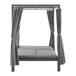 Juskys Doppel Loungebett Kreta - Gartenliege Für 2 Personen - Dach & Rückenlehne Verstellbar - Sonnenliege Für Terrasse, Garten & Balkon - Liege Grau -Garten- & Gewächshäuser Geschäft 0c4d38721a1f94d98b23bc286dedc12a